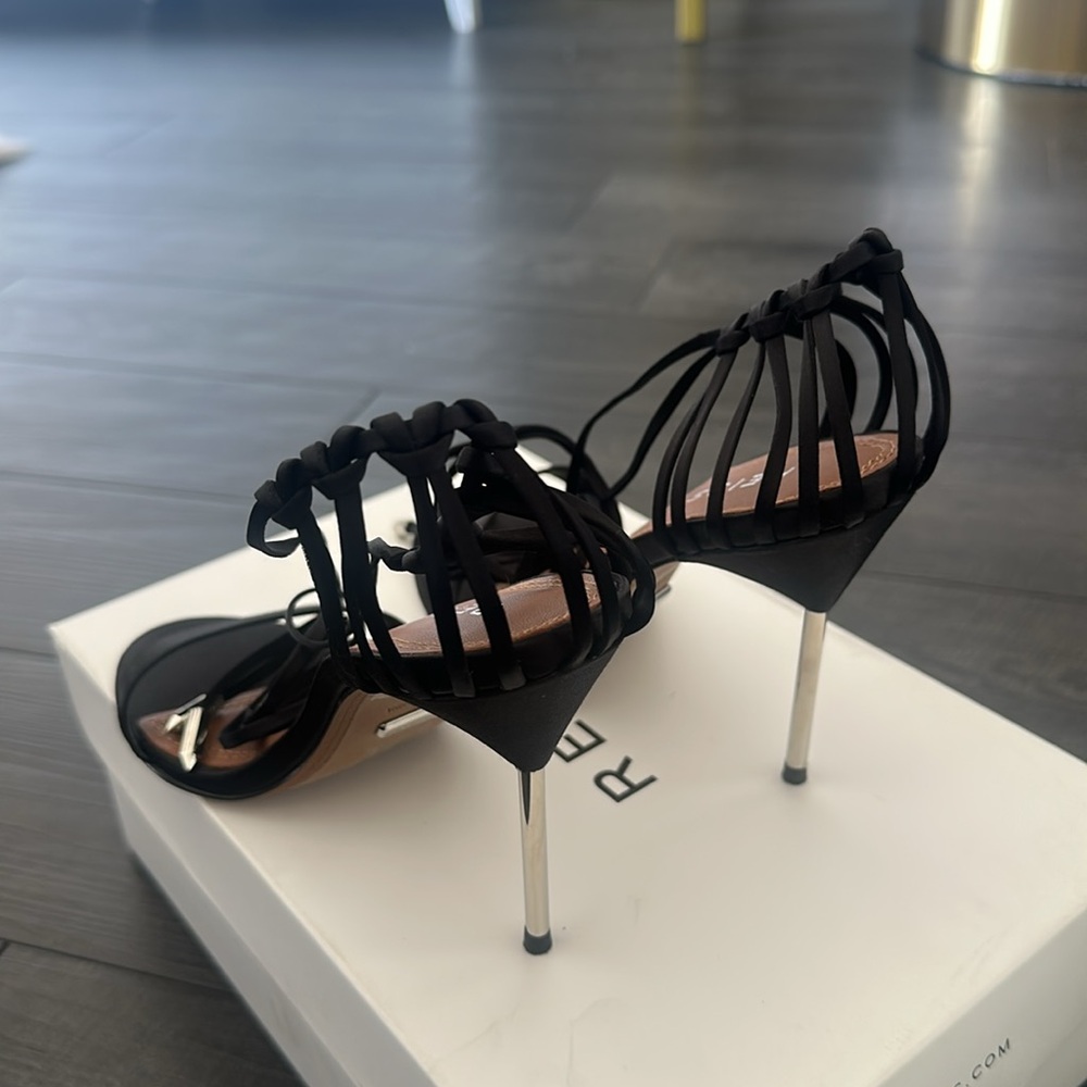 Reiss Black Satin Zhane Heels - Picture 5 of 16